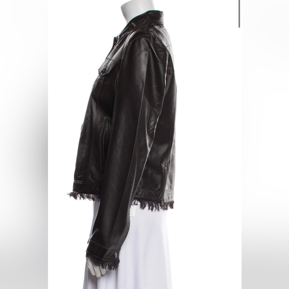 Jakett Alexa Washed Leather Jacket Black Shimmer Size Small - Picture 2 of 16